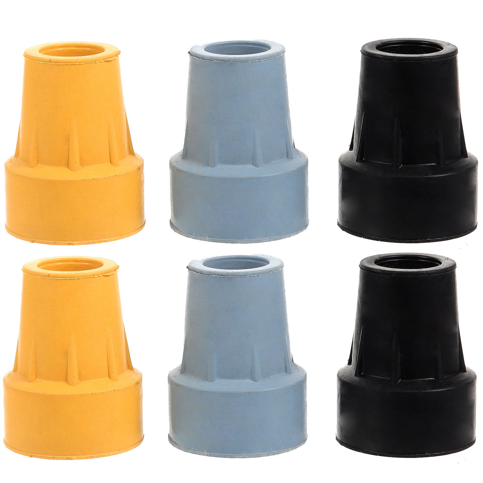 REACHISE 6pcs Rubber Walking Cane Tips Anti-Skid Trekking Pole Replacement Support